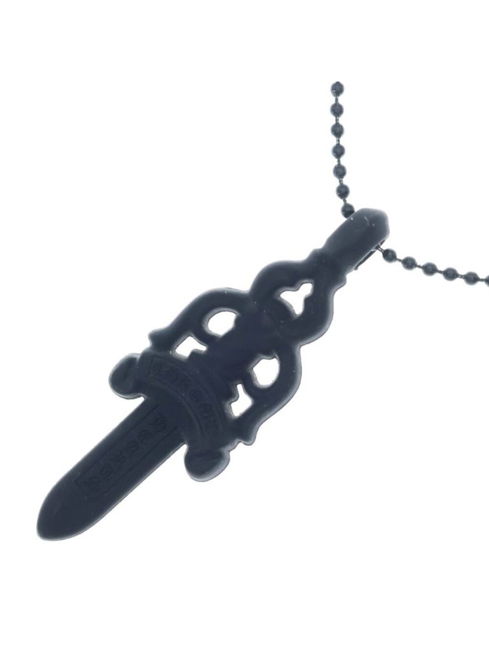 Chrome Hearts Rubber Large Dagger Necklace Silicone Black